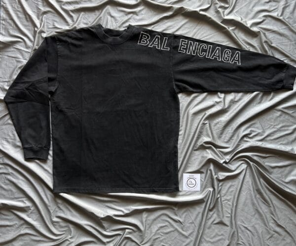 Balenciaga Logo Print Cotton Long Sleeve T-shirt