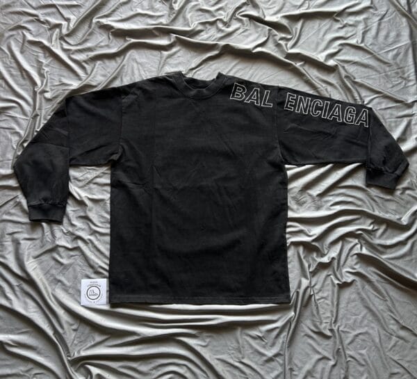 Balenciaga Logo Print Cotton Long Sleeve T-shirt