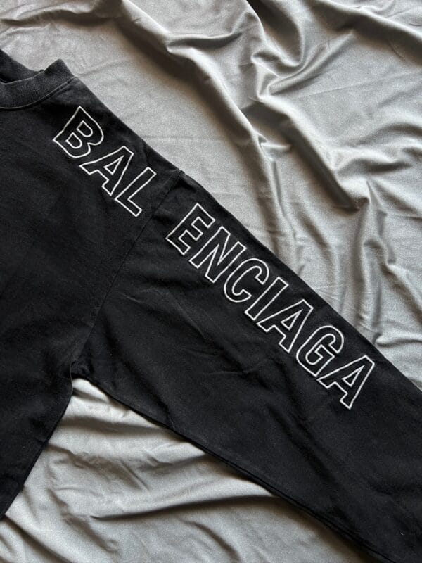 Balenciaga Logo Print Cotton Long Sleeve T-shirt
